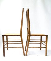 Ambrose Heal Rare Pair of Arts & Crafts Side Chairs with Ebony & Pewter Inlays - Thumbnail 4