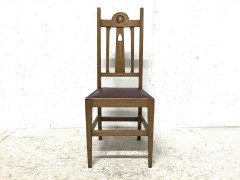Liberty & Co., Ten Arts & Crafts Oak Dining Chairs with Stylised Floral Details - Thumbnail 6