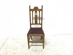 Liberty & Co., Ten Arts & Crafts Oak Dining Chairs with Stylised Floral Details - Thumbnail 7