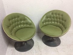 A Pair of Period Swivel Egg Chairs In the style of Eero Aarnio or Overman - Thumbnail 8