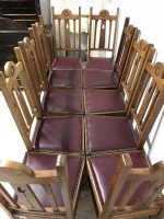 Liberty & Co., Ten Arts & Crafts Oak Dining Chairs with Stylised Floral Details - Thumbnail 11