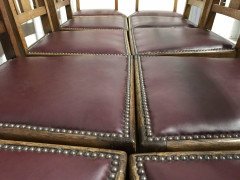 Liberty & Co., Ten Arts & Crafts Oak Dining Chairs with Stylised Floral Details - Thumbnail 12