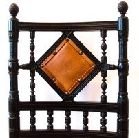 Pair of Arts & Crafts Ebonised Side Chairs by Collinson & Lock - Thumbnail 1