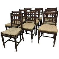 Bruce Talbert, for Gillows. Set of 10 Aesthetic Movement Walnut Dining Chairs - Thumbnail 1