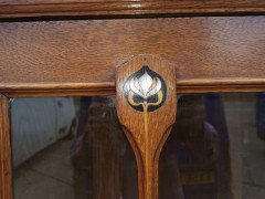 Wylie & Lochhead, Arts & Crafts Voysey Style Bookcase with Pewter & Ebony Inlays - Thumbnail 11