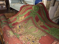 C. F. A Voysey. Rare Arts & Crafts 'Donnemara' Donegal Rug, with Roses & Tulips. - Thumbnail 8