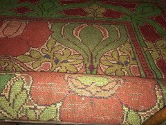 C. F. A Voysey. Rare Arts & Crafts 'Donnemara' Donegal Rug, with Roses & Tulips. - Thumbnail 6