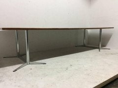 Heal's Mid Century Modern Large Teak Boardroom/Dining Table with a Curvaceous Top - Thumbnail 6