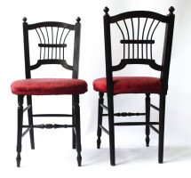 Morris & Co. A Pair of Ebonised Sussex Chairs Designed by Dante Gabriel Rossetti - Thumbnail 3
