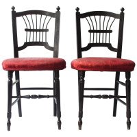 Morris & Co. A Pair of Ebonised Sussex Chairs Designed by Dante Gabriel Rossetti - Thumbnail 5