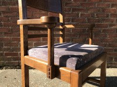Liberty & Co., Style of. C. F. A. Voysey, Arts & Crafts Oak Dining Set with Ball Finials - Thumbnail 11