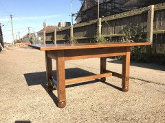 Liberty & Co., Style of. C. F. A. Voysey, Arts & Crafts Oak Dining Set with Ball Finials - Thumbnail 15