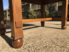 Liberty & Co., Style of. C. F. A. Voysey, Arts & Crafts Oak Dining Set with Ball Finials - Thumbnail 18