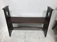 Liberty & Co., an Arts & Crafts Oak Window or Hall Seat with Large Pierced Hearts - Thumbnail 2