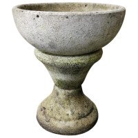 Mid-Century Modern, French Concrete Hourglass Planter on Stand (c.1960)