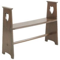 Liberty & Co., an Arts & Crafts Oak Window or Hall Seat with Large Pierced Hearts