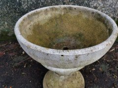 Mid-Century Modern, French Concrete Hourglass Planter on Stand (c.1960) - Thumbnail 7