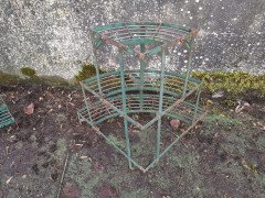 Three French Mid Century Corner Quarter Moon Iron Plant Pot Shelves or Stands - Thumbnail 11