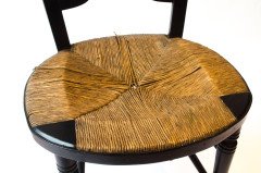 Morris & Co. Ebonised Rush-Seat Sussex Side Chair by Daniel Gabriel Rossetti - Thumbnail 4