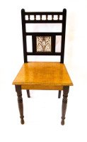 Bruce Talbert. Aesthetic Movement Hall Chair with Minton's tile by Dr. C Dresser - Thumbnail 2