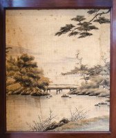 E. W. Godwin, attributed. An Anglo-Japanese Four-fold Screen with Japanese Silk Scenes - Thumbnail 4