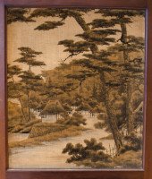 E. W. Godwin, attributed. An Anglo-Japanese Four-fold Screen with Japanese Silk Scenes - Thumbnail 5