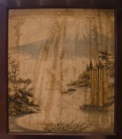E. W. Godwin, attributed. An Anglo-Japanese Four-fold Screen with Japanese Silk Scenes - Thumbnail 7