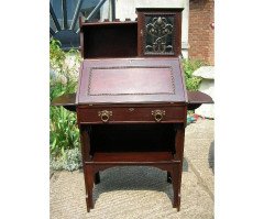 Shapland & Petter Arts & Crafts Fold Down Desk with a Stylised Copper Panel - Thumbnail 4