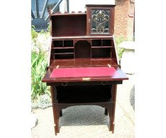 Shapland & Petter Arts & Crafts Fold Down Desk with a Stylised Copper Panel - Thumbnail 6