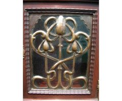 Shapland & Petter Arts & Crafts Fold Down Desk with a Stylised Copper Panel - Thumbnail 7