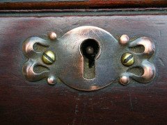 Shapland & Petter Arts & Crafts Fold Down Desk with a Stylised Copper Panel - Thumbnail 9