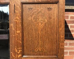 Liberty & Co., an Arts & Crafts Oak Double Wardrobe with Stylised Floral Inlays - Thumbnail 4