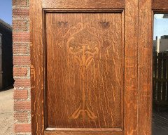 Liberty & Co., an Arts & Crafts Oak Double Wardrobe with Stylised Floral Inlays - Thumbnail 5