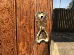 Liberty & Co., Arts & Crafts Oak Double Wardrobe with Stylised Floral Inlays - Thumbnail 6