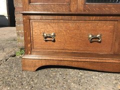 Liberty & Co., Arts & Crafts Oak Double Wardrobe with Stylised Floral Inlays - Thumbnail 7