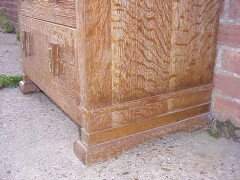 Heal's. A Limed Oak Bureau Bookcase of Slim Proportions on Sledge Style Feet. - Thumbnail 5