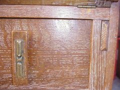 Heal's. A Limed Oak Bureau Bookcase of Slim Proportions on Sledge Style Feet. - Thumbnail 2