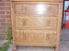 Heal's. A Limed Oak Bureau Bookcase of Slim Proportions on Sledge Style Feet. - Thumbnail 3