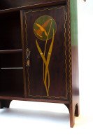 Shapland & Petter Walnut Bookcase with Daffodil Inlays after MH Baillie Scott - Thumbnail 2