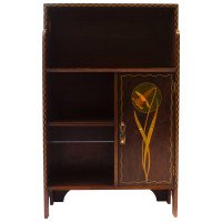 Shapland & Petter Walnut Bookcase with Daffodil Inlays after MH Baillie Scott - Thumbnail 4