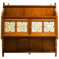 L. Foreman Day, attributed. Arts & Crafts Tiled Wall Cabinet - Thumbnail 1