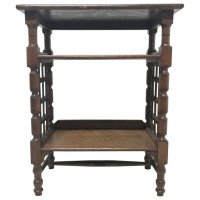 Liberty & Co. Attributed, Arts & Crafts Book Stand with Moorish Turned Decoration - Thumbnail 1