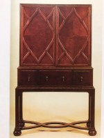 Charles Spooner Arts & Crafts Oak Secretaire Cabinet with Serpentine Stretchers - Thumbnail 20
