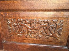 Arts & Crafts Ottoman with All Round Carved Floral Details and Storage Inside - Thumbnail 6