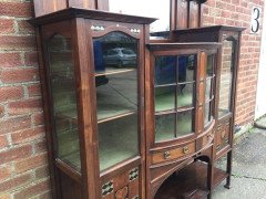 Waring & Gillows, an Exceptional, Bow Fronted Inlaid Display Cabinet - Thumbnail 3