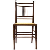 Anglo-Japanese Walnut and Caned Seat Side Chair, attributed, to E. W. Godwin - Thumbnail 4