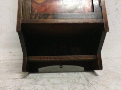 Liberty & Co. Oak Smokers Wall Cabinet with a Gentleman Smoking a Pipe - Thumbnail 1