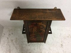 Liberty & Co. Oak Smokers Wall Cabinet with a Gentleman Smoking a Pipe - Thumbnail 3