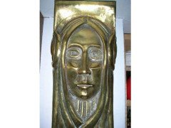 A Large Pair of Secessionist Brass Brackets Depicting Art Nouveau Style Maidens - Thumbnail 2