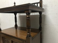 Charles Bevan for Gillow & Co., Aesthetic Oak Cabinet with Birds and Fish - Thumbnail 7